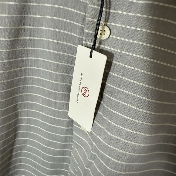 NWT AG Adriano Goldschmied Standard Fit Long Sleeve Button Up Shirt M Gray $158 - Picture 5 of 10